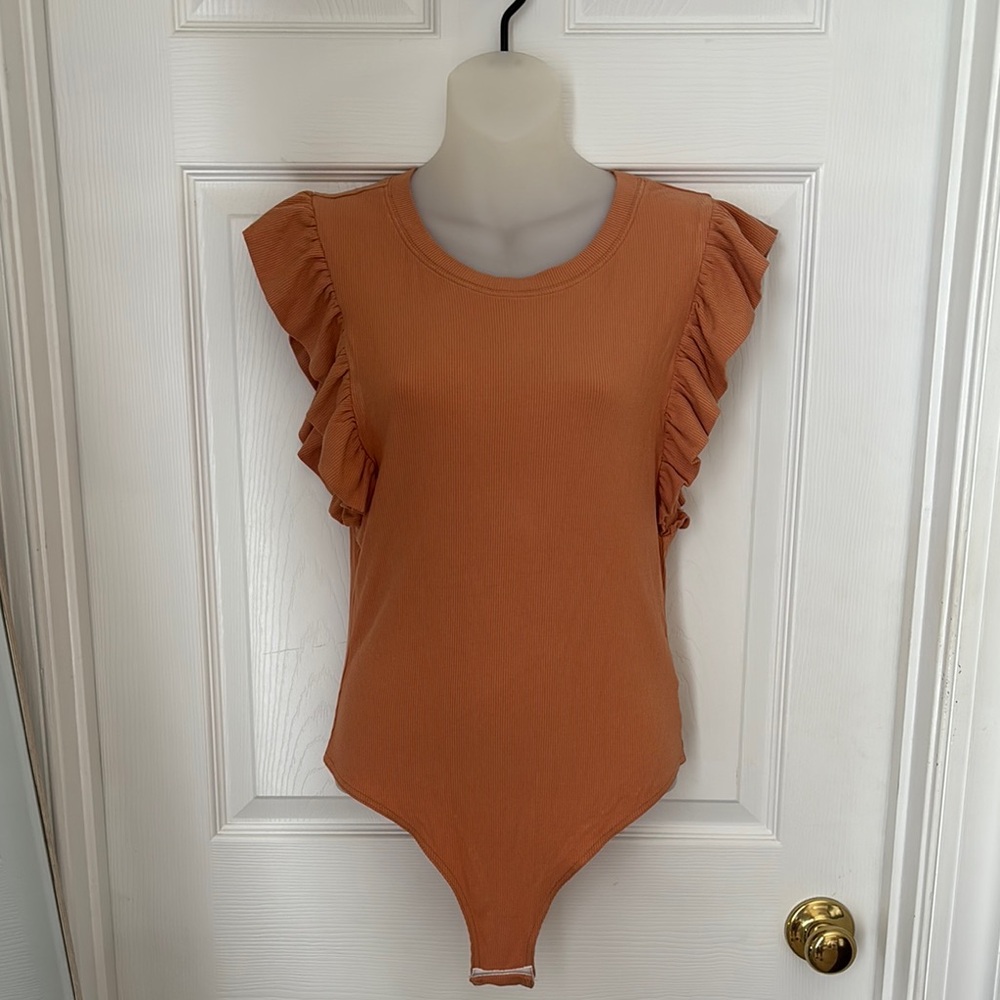 Ruffled Sleeveless Kids One Piece - Orange